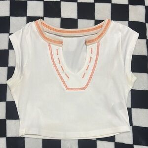 White and Orange Women's Top size small